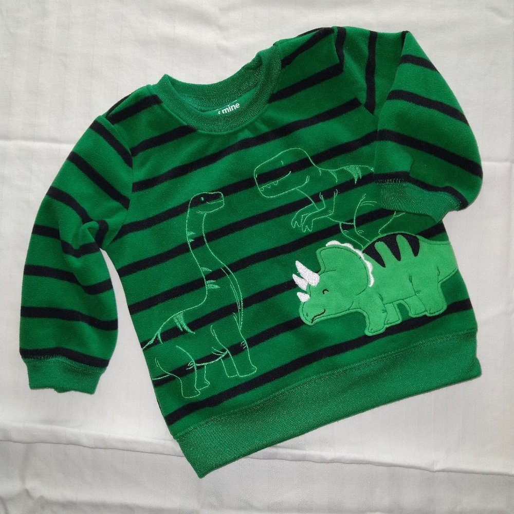 Infant sweatshirt, dinosaurs, green, 3-6M
